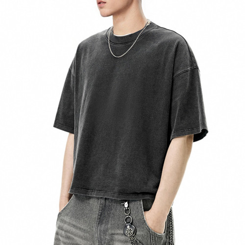 Custom Vintage Washed Solid-Color T-Shirts | Custom Blank T-shirts | 270GSM 100% Cotton | OEM & ODM