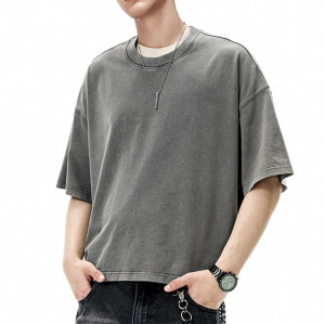 Custom Vintage Washed Solid-Color T-Shirts | Custom Blank T-shirts | 270GSM 100% Cotton | OEM & ODM