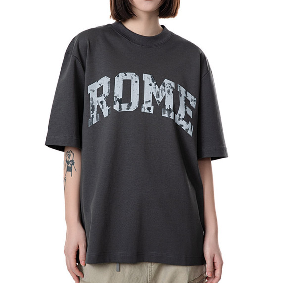 Custom Sports Street Style Short-Sleeved Rhinestone Graphic T-shirts | DTG & Rhinestone | OEM & ODM