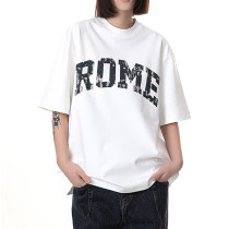 Custom Sports Street Style Short-Sleeved Rhinestone Graphic T-shirts | DTG & Rhinestone | OEM & ODM