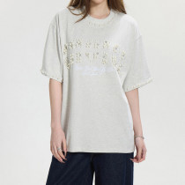 Custom Vintage Street Pearl Embellished T-shirt | Oversized Fit T-shirts | 100% Cotton | OEM & ODM