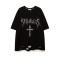 Custom Dark Street Style Rhinestone Fake Two Piece T-Shirt | Oversized Fit T-shirts | 100% Cotton