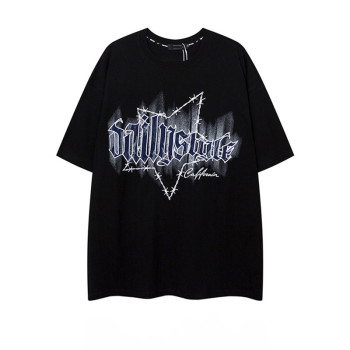 Custom Dark Street Oversized Short Sleeve T-Shirt | Appliquéd & Embroidered | 100% Cotton Fabric
