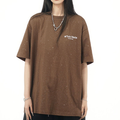 Custom Full Star Print Oversized Short Sleeve T-Shirt for Men | Screen Print + Sequins | 100% Cotton Fabric