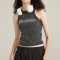 Custom Vintage Washed Skinny Sleeveless Women's Tank Top | Washed & Rhinestone | 315GSM Washed Fabric