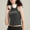 Custom Vintage Washed Skinny Sleeveless Women's Tank Top | Washed & Rhinestone | 315GSM Washed Fabric