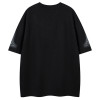 Custom Gothic Embroidered Printed Oversized Short Sleeve T-Shirt | Washed & Spray | Suede Fabric