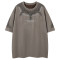 Custom Gothic Embroidered Printed Oversized Short Sleeve T-Shirt | Washed & Spray | Suede Fabric