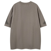 Custom Gothic Embroidered Printed Oversized Short Sleeve T-Shirt | Washed & Spray | Suede Fabric