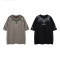 Custom Gothic Embroidered Printed Oversized Short Sleeve T-Shirt | Washed & Spray | Suede Fabric
