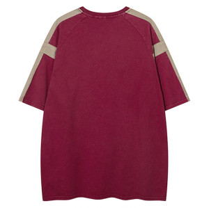 Custom High Street Vintage Patchwork Short Sleeve T-Shirt | Washed & Screen Printing | OEM & ODM