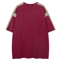 Custom High Street Vintage Patchwork Short Sleeve T-Shirt | Washed & Screen Printing | OEM & ODM