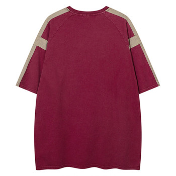 Custom High Street Vintage Patchwork Short Sleeve T-Shirt | Washed & Screen Printing | OEM & ODM