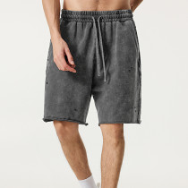 Custom Vintage High Street Washed Batik Knee Length Shorts | Batik & Ripped | 100% Cotton Shorts