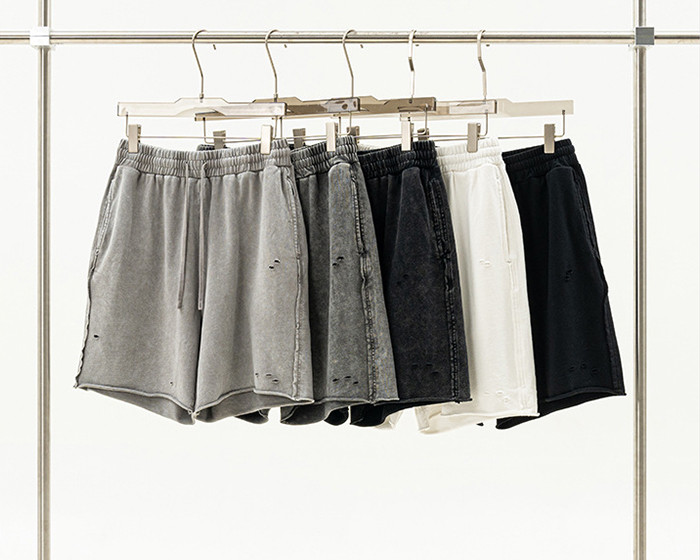 Custom Vintage High Street Washed Batik Knee Length Shorts