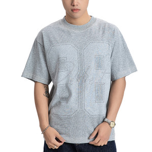 Custom Vintage Street Letter Print Fitted T-Shirt | Washed & DTG & Rhinestone | OEM & ODM