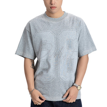 Custom Vintage Street Letter Print Fitted T-Shirt | Washed & DTG & Rhinestone | OEM & ODM