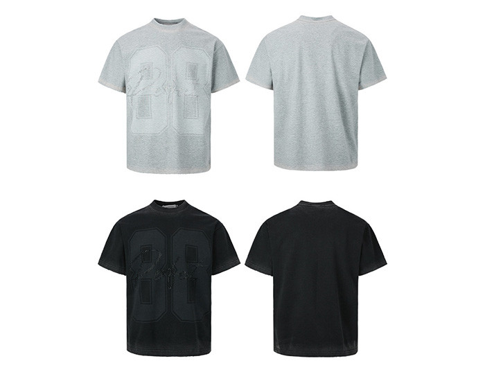 Custom Vintage Street Letter Print Fitted T-Shirt