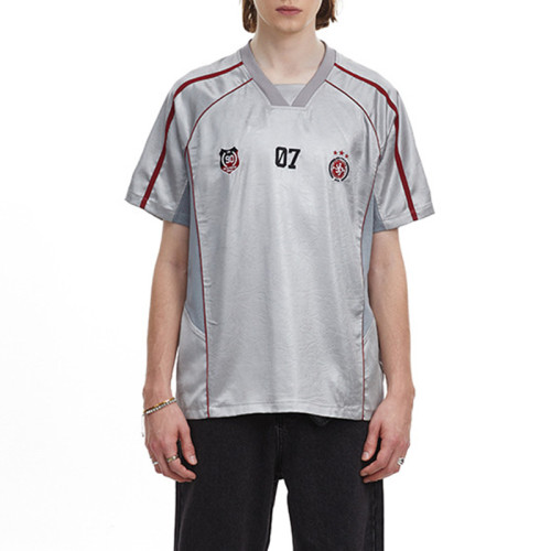 Custom Vintage Sports Style Jersey Short Sleeve T-Shirt | Embroidery & Patchwork | OEM & ODM