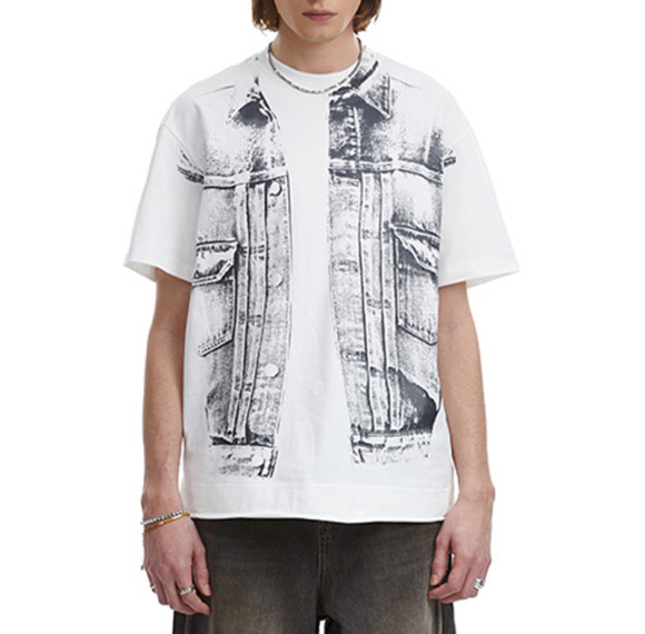 Custom Retro Graffiti Style Fake Two Piece Short Sleeve T-Shirt | DTG Printing | OEM & ODM