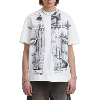 Custom Retro Graffiti Style Fake Two Piece Short Sleeve T-Shirt | DTG Printing | OEM & ODM