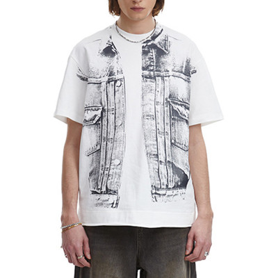 Custom Retro Graffiti Style Fake Two Piece Short Sleeve T-Shirt | DTG Printing | OEM & ODM