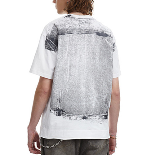 Custom Retro Graffiti Style Fake Two Piece Short Sleeve T-Shirt | DTG Printing | OEM & ODM