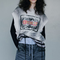 Custom Retro Sporty Oversized Sleeveless T-Shirt | Washed & Spray & DTG | Support OEM & ODM Customized