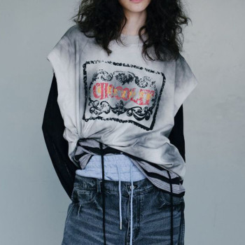 Custom Retro Sporty Oversized Sleeveless T-Shirt | Washed & Spray & DTG | Support OEM & ODM Customized