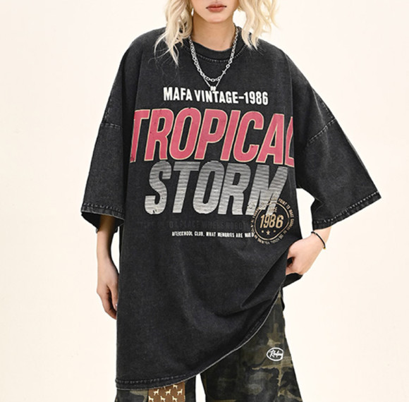 Custom Vintage Street Heavy Washed Oversized T-Shirt | Washed & DTG | Support OEM&ODM Customized