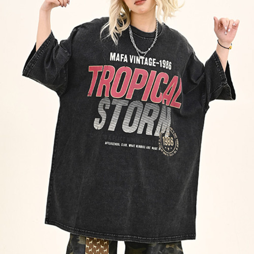 Custom Vintage Street Heavy Washed Oversized T-Shirt | Washed & DTG | Support OEM&ODM Customized