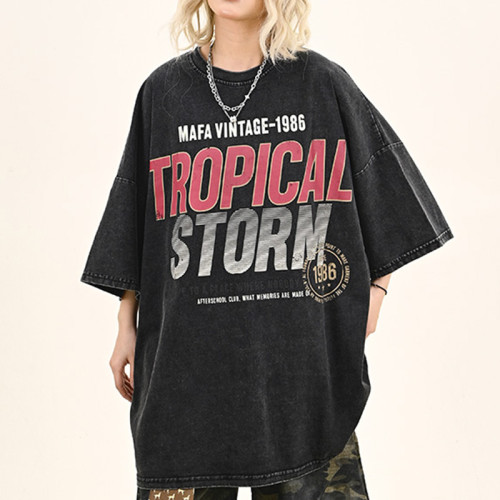 Custom Vintage Street Heavy Washed Oversized T-Shirt | Washed & DTG | Support OEM&ODM Customized