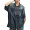 Custom Vintage Street Gradient Denim Short Sleeve Shirt | Washed & Embroidery | OEM Shirts Manufacturer