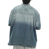 Custom Vintage Street Gradient Denim Short Sleeve Shirt | Washed & Embroidery | OEM Shirts Manufacturer