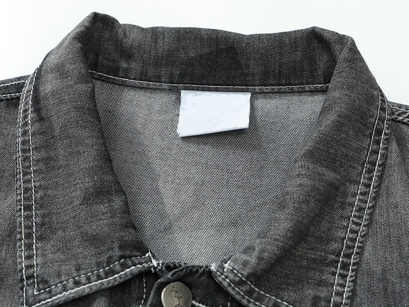 Custom Vintage Street Gradient Denim Short Sleeve Shirt