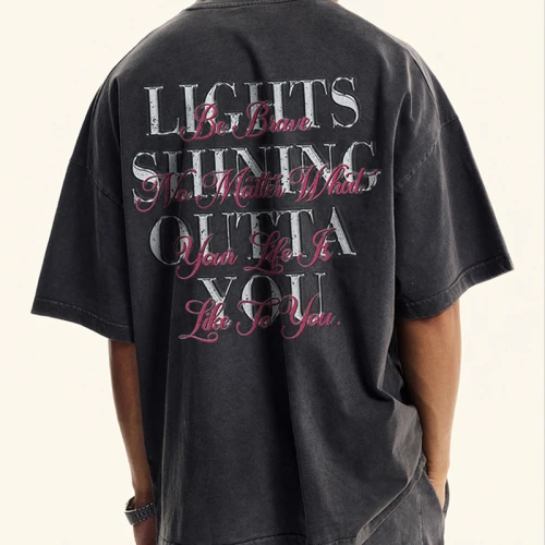 Custom Vintage Street Creative Print Oversized Short Sleeve T-Shirt | Support OEM&ODM Customized