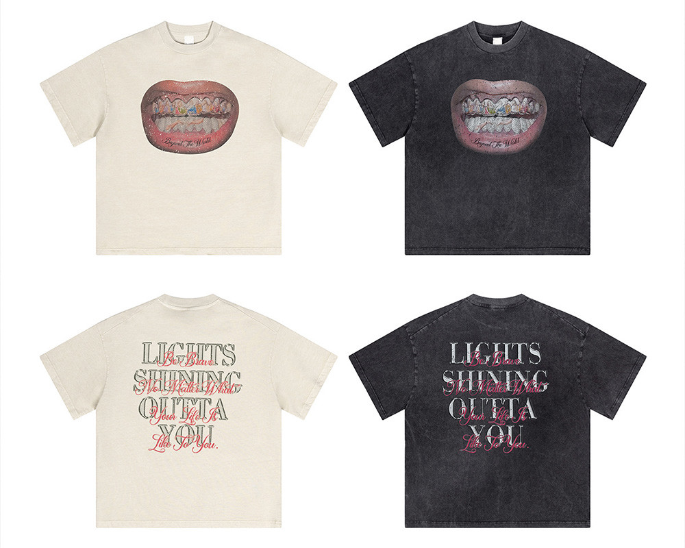Custom Vintage Street Washed Boxy Short Sleeve T-Shirt