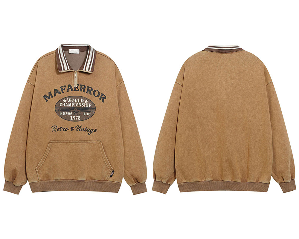 Custom Vintage Street Polo Lapel Sweatshirt