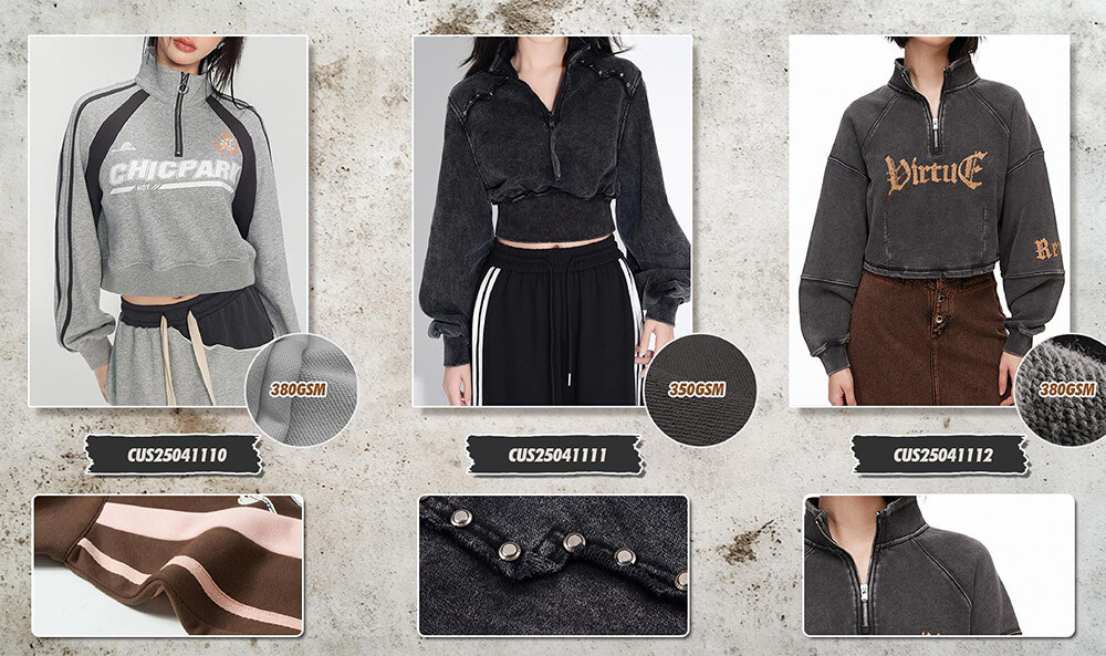 Custom Vintage Cropped Hoodies Women