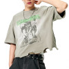 Custom Vintage Street Washed Boxy Short Sleeve T-Shirt | Washed & Ink Print T-Shirts | Support OEM&ODM