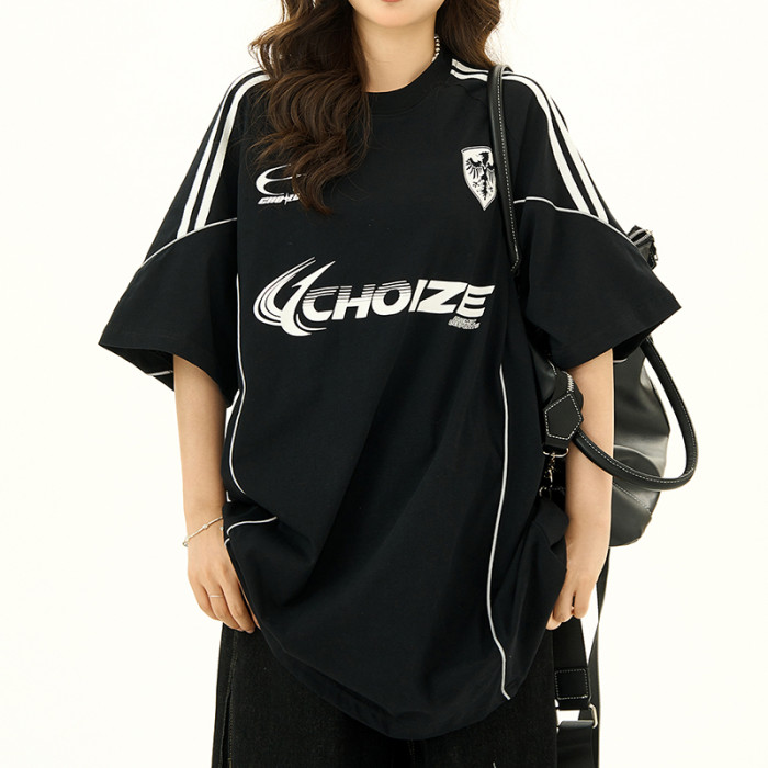 2025 Custom Vintage Jersey Style T-Shirts | Sun Dried & Embroidery Process | Y2K Sporty T-Shirt Design