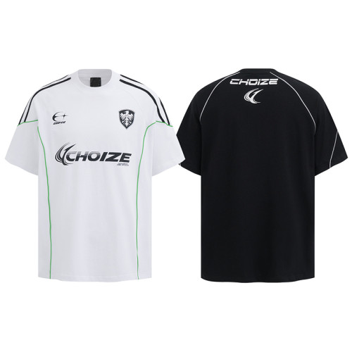 2025 Custom Vintage Jersey Style T-Shirts | Sun Dried & Embroidery Process | Y2K Sporty T-Shirt Design