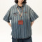 Custom Vintage Striped Denim Shirts | Washed & Embroidery Process | High Street Gradient Design