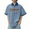 Custom Vintage Washed Denim Shirts | Washed & Embroidery Process | Embroidered Colorblocking Design