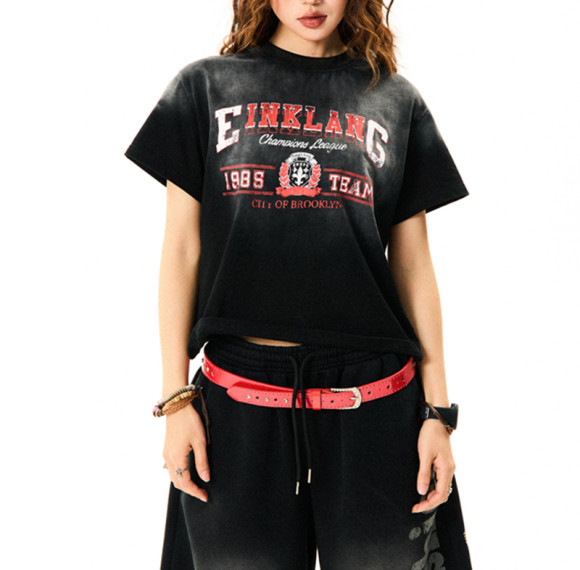 Custom Vintage Washed Slim Fit Short T-Shirt | Washed & DTG | 240GSM Cotton T-Shirt Women