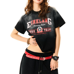 Custom Vintage Washed Slim Fit Short T-Shirt | Washed & DTG | 240GSM Cotton T-Shirt Women