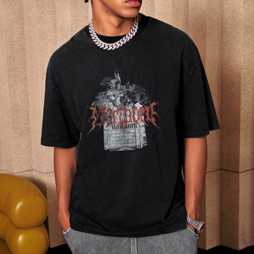 Custom Vintage Street Style Heavyweight Cotton T-shirts  | Batik & DTG | Oversized Fit T-shirts