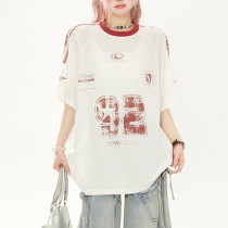 Custom Vintage Jersey Heavyweight Oversized T-Shirts | Heat Transfer | Number Mesh Fabric T-Shirts