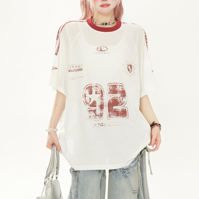 Custom Vintage Jersey Heavyweight Oversized T-Shirts | Heat Transfer | Number Mesh Fabric T-Shirts