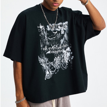 Custom Retro Street Print Pure Cotton Oversized T-Shirt | DTG Printed | 275GSM Heavyweight T-Shirts